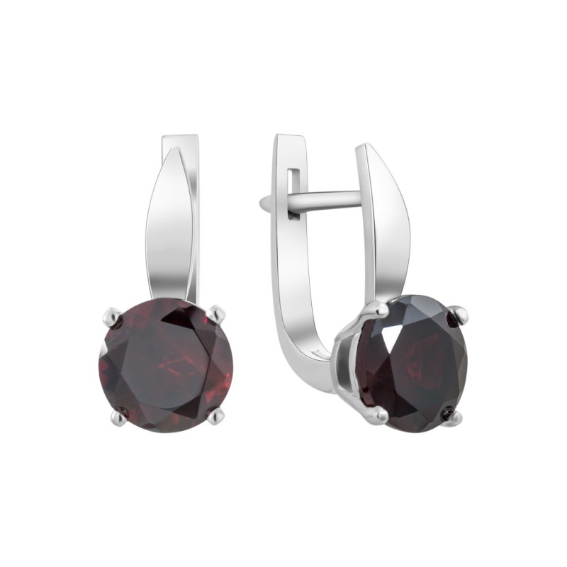 Серебряные серьги с гранатом 003-41