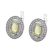 Срібні сережки з опалом та фіанітом 006-5510