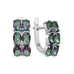 Silver earrings with nano cubic zirconia mystic 024N-81