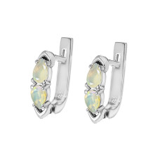 Silver earrings with opal 025-55