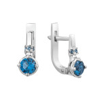 Серьги с нано лондон топазом 045N-33