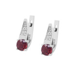 Silver earrings with garnet 052-4110