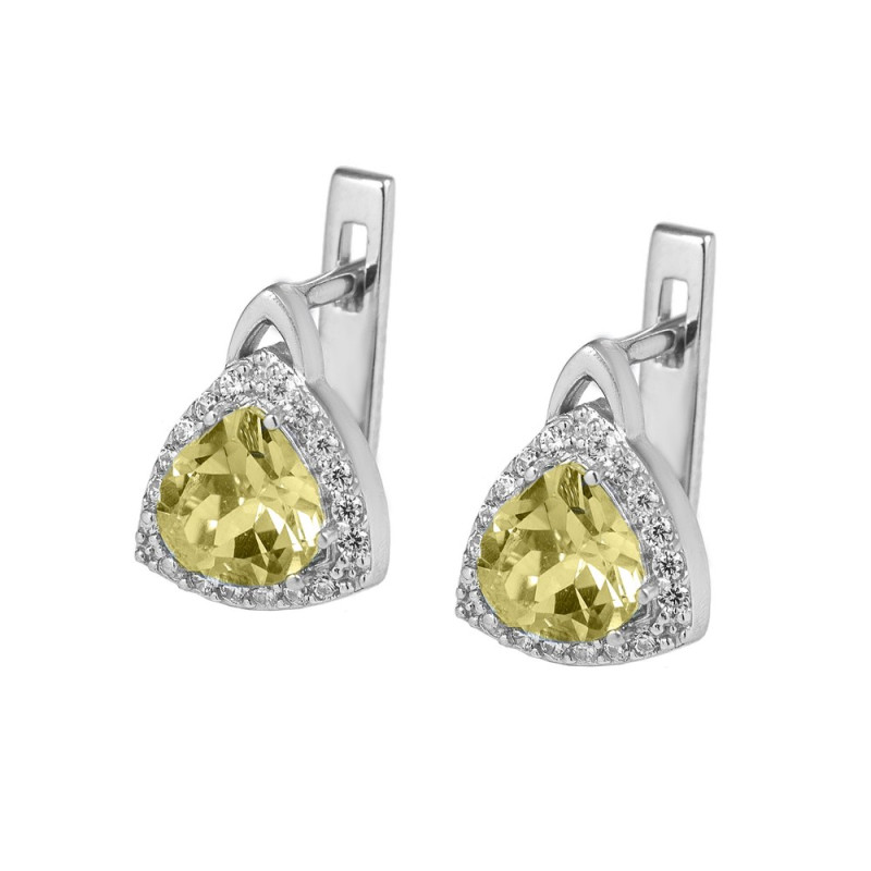 Серебряные серьги с лимонным кварцем 079-5610