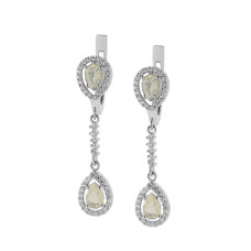 Срібні сережки з опалом та фіанітом 088-5510