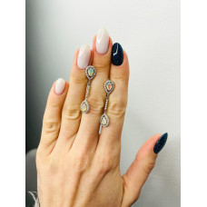 Срібні сережки з опалом та фіанітом 088-5510