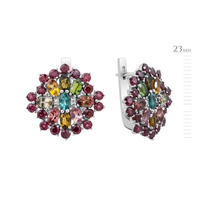 Серебряные серьги с турмалином 145-6510