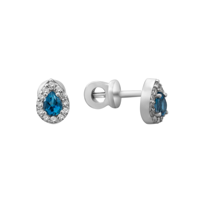Silver earrings with London topaz 159-3310