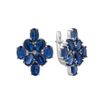Серебряные серьги с кианитом 173-3710