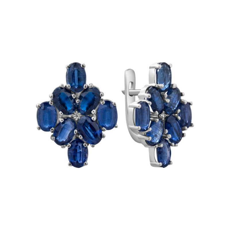 Серебряные серьги с кианитом 173-3710