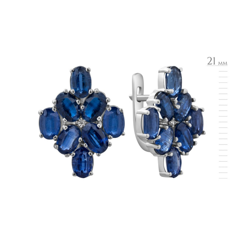Серебряные серьги с кианитом 173-3710