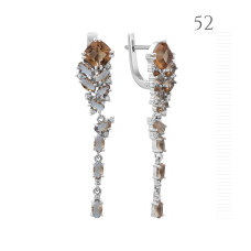 Серебряные серьги с натуральным нано султанитом 196N-8210