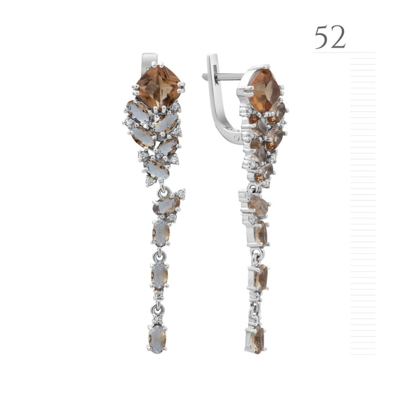 Серебряные серьги с натуральным нано султанитом 196N-8210