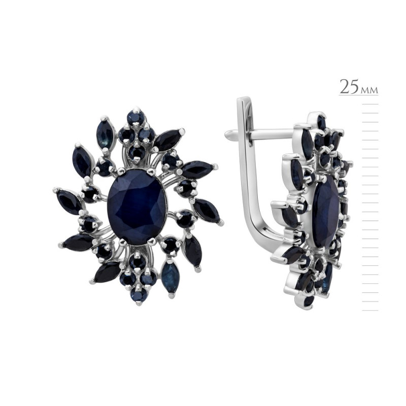 Срібні сережки з сапфіром 214-31