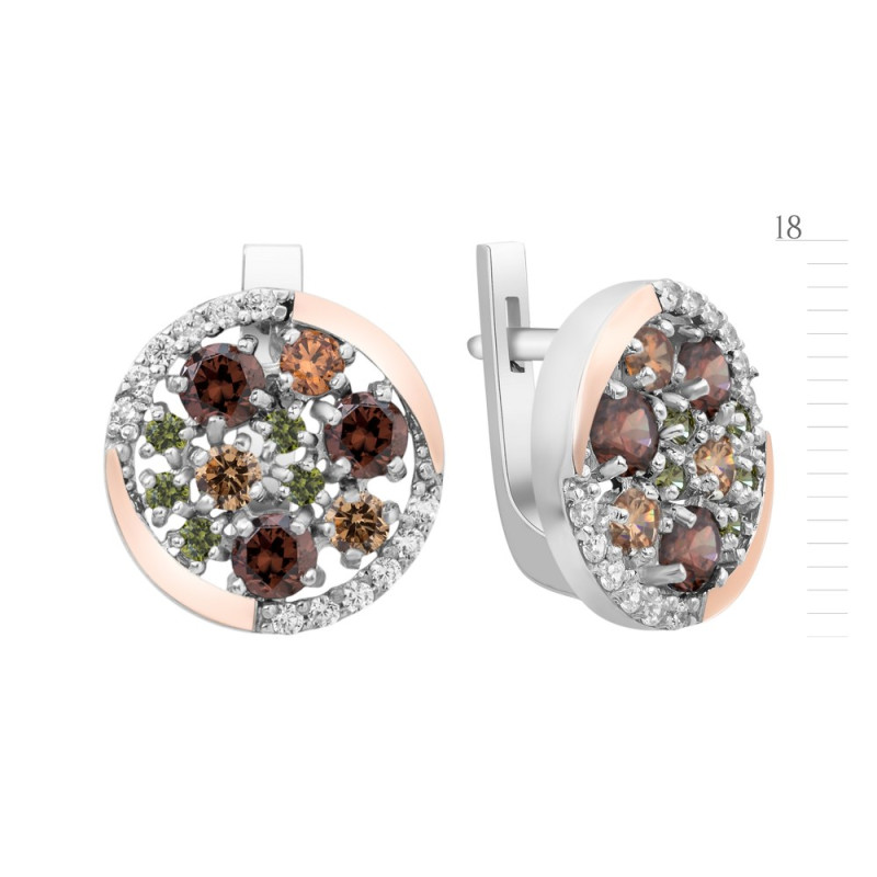 Silver earrings with cubic zirconia Aprel-76745310