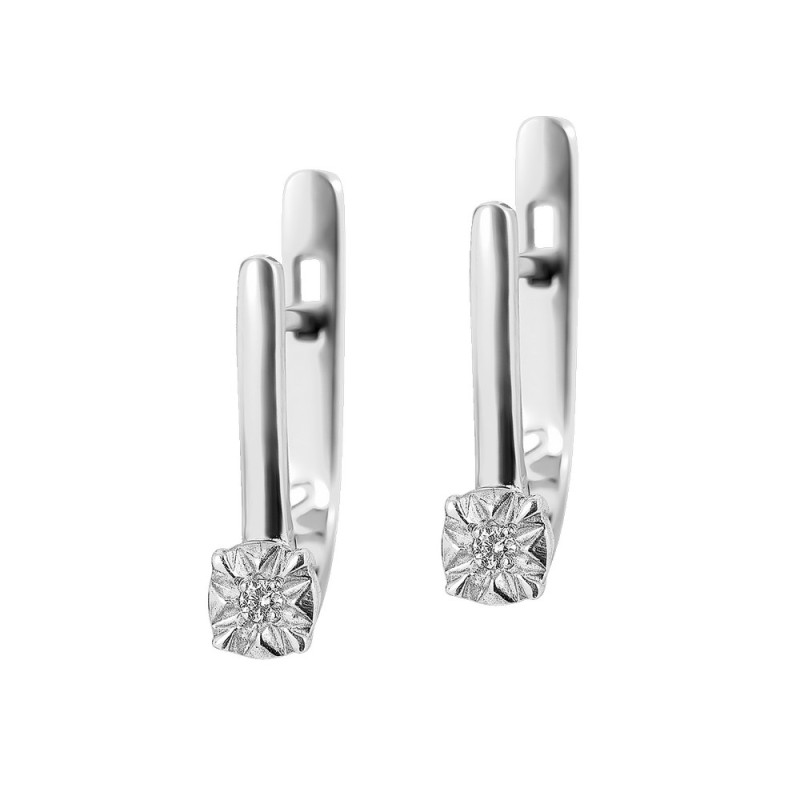 Silver earrings with cubic zirconia B005CZ-10