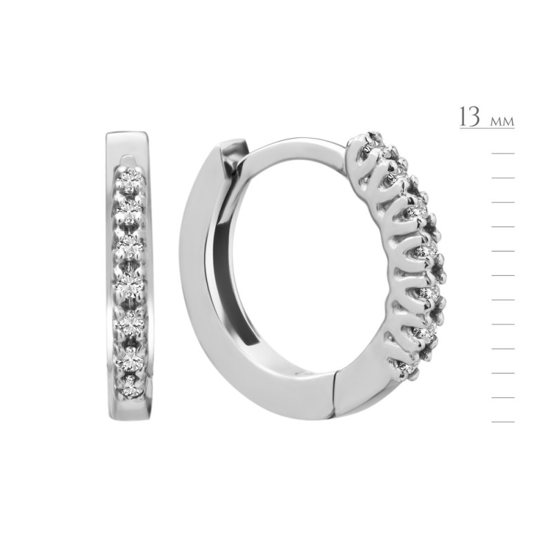 Серебряные серьги с бриллиантом B035-10