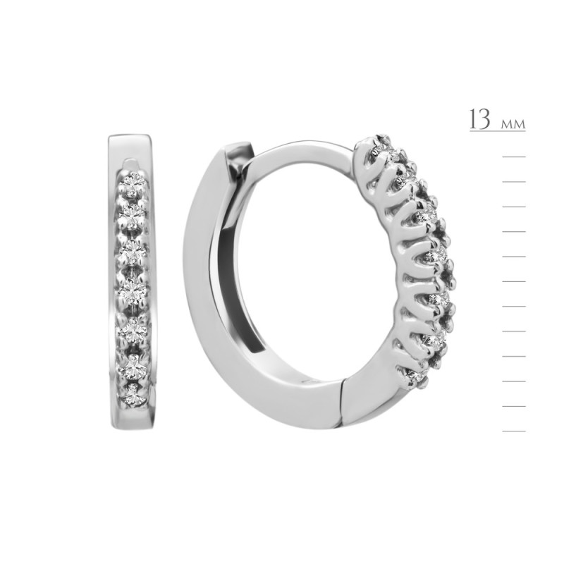 Серебряные серьги с бриллиантом B035-10