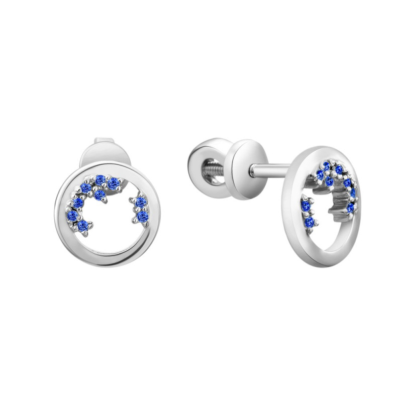 Silver earrings with cubic zirconia B038CZ-31