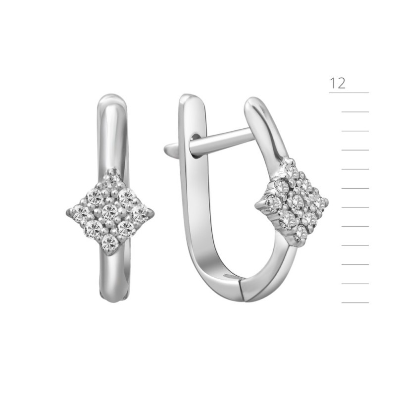Серебряные серьги с бриллиантом B043-10