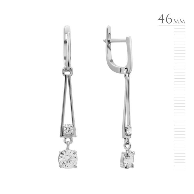 Серебряные серьги с фианитом S132-10