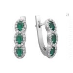 Серебряные серьги с изумрудом 009-7110