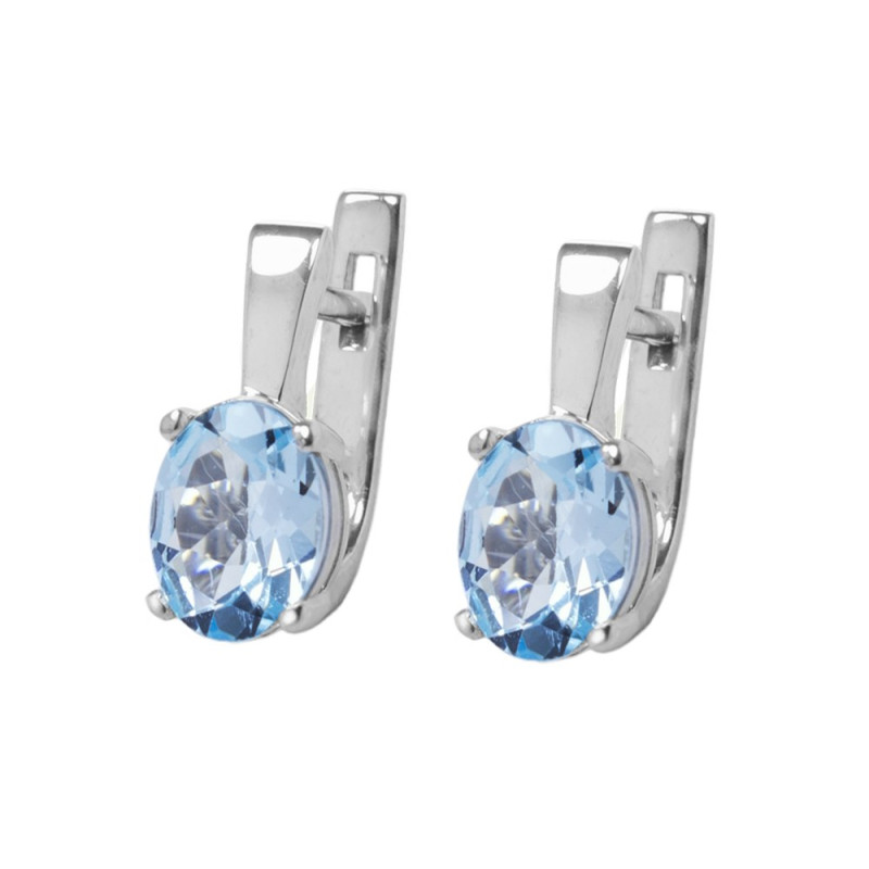 Серебряные серьги с скай топазом 016-39