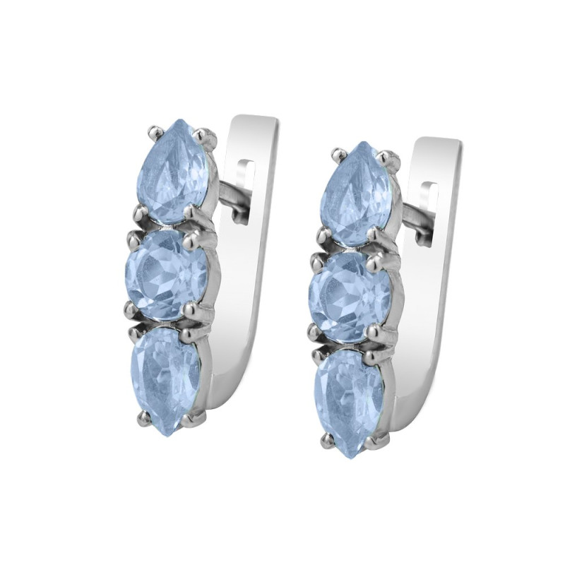 Серебряные серьги с скай топазом 036-39