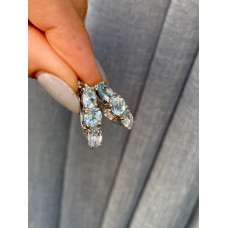 Серебряные серьги с скай топазом 036-39