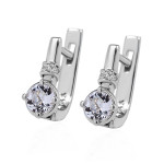 Серебряные серьги с морганитом и куб. цирконием 045-4510