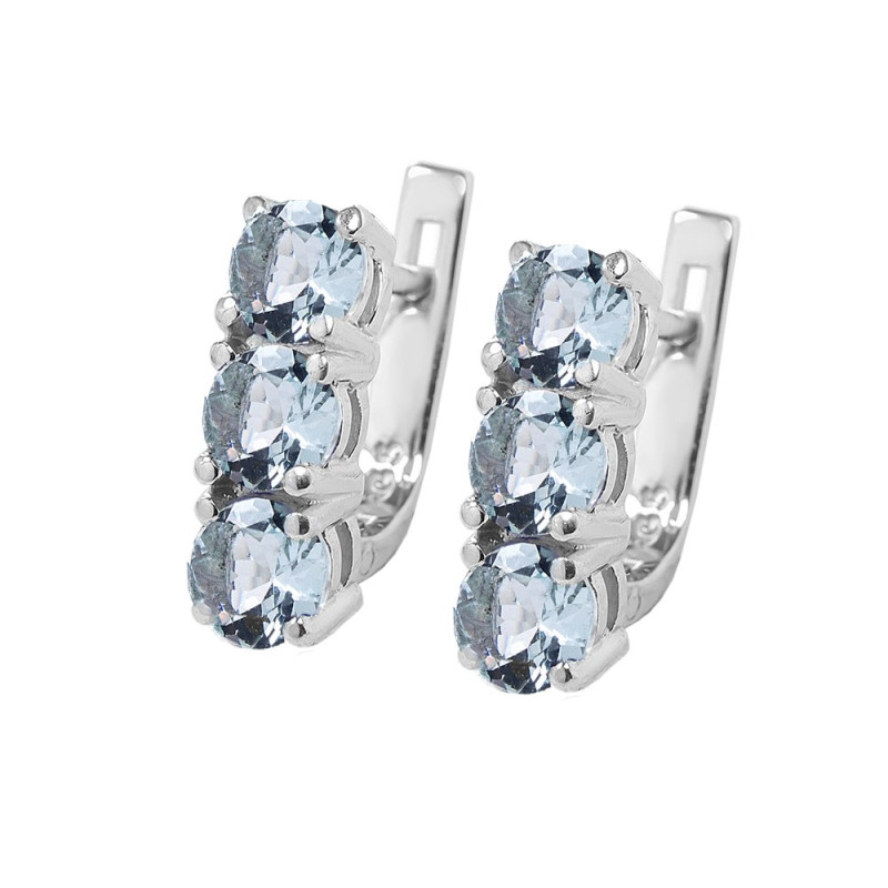 Срібні сережки з скай топазом 046-39