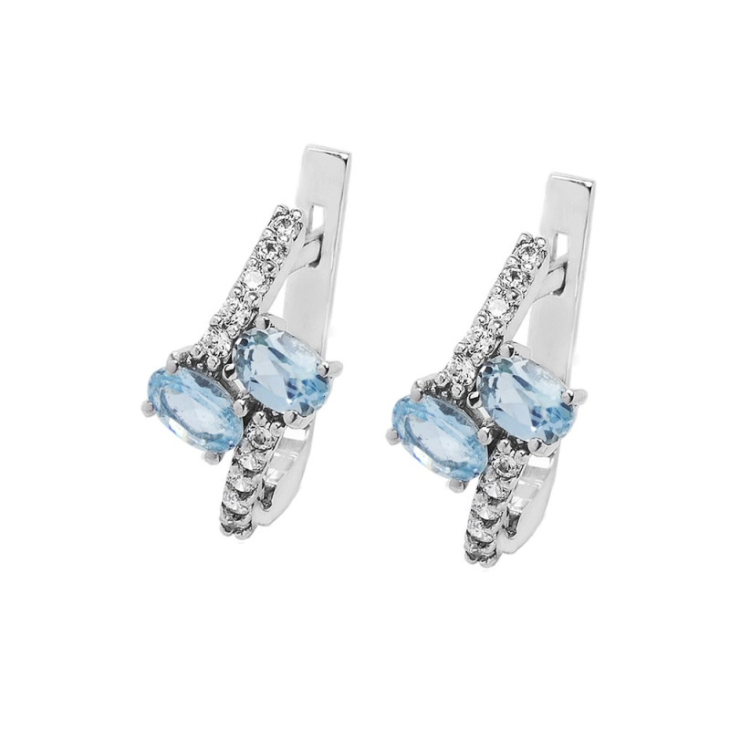 Серебряные серьги с скай топазом 053-3910