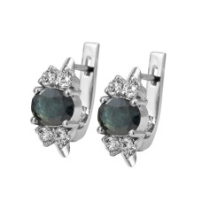 Серебряные серьги с сапфиром 066-3110