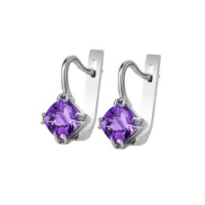 Silver earrings with amethyst 072-62