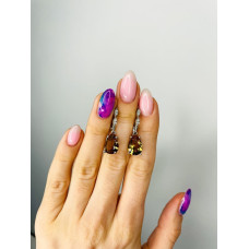 Серебряные серьги с натуральным нано султанитом 090N-8210