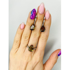 Серебряные серьги с натуральным нано султанитом 090N-8210