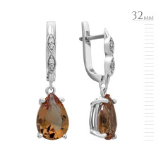 Серебряные серьги с натуральным нано султанитом 090N-8210