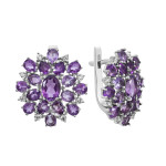 Silver earrings with amethyst 138-6210