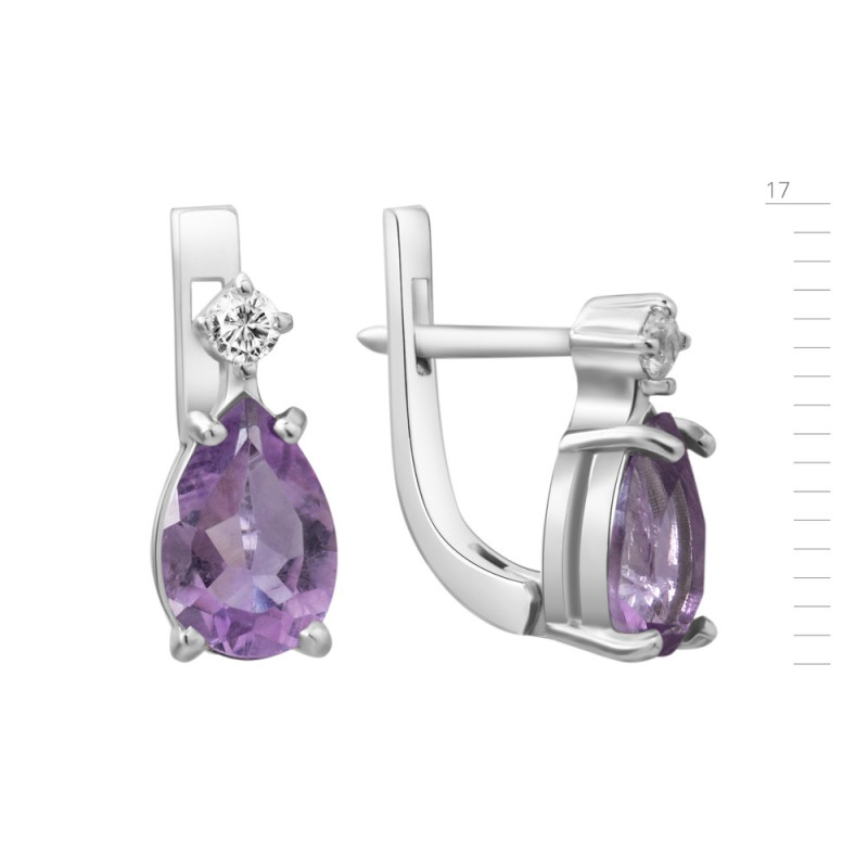 Silver earrings with amethyst 142-6210