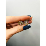 Срібні сережки з турмаліном та фіанітом 148-6510