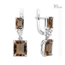 Серебряные серьги с натуральным нано султанитом 154N-8210