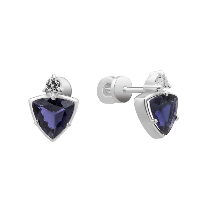 Серьги с иолитом 155-6810