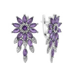 Silver earrings with Brazilian amethyst 175-616310
