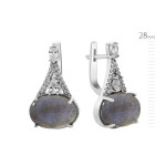 Серебряные серьги с натуральным лабрадоритом 187-8810