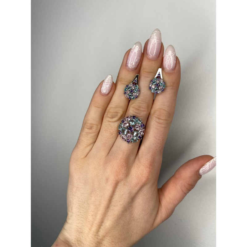 Срібні сережки з фіанітом BruSnichka-613963