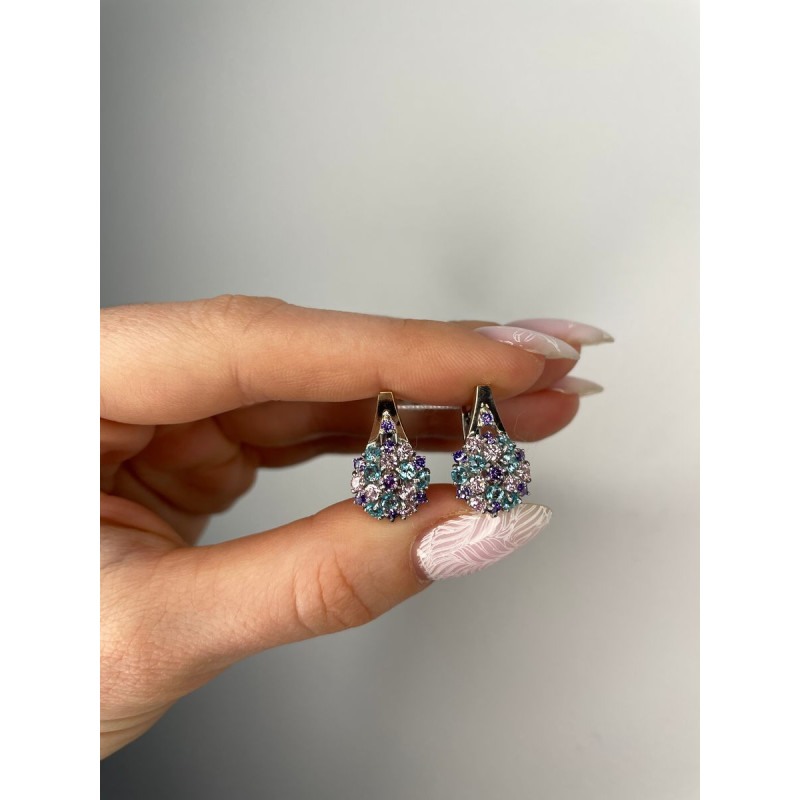 Срібні сережки з фіанітом BruSnichka-613963