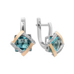 Серебряные серьги с фианитом Etyud-3910