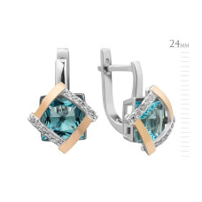 Серебряные серьги с фианитом Etyud-3910