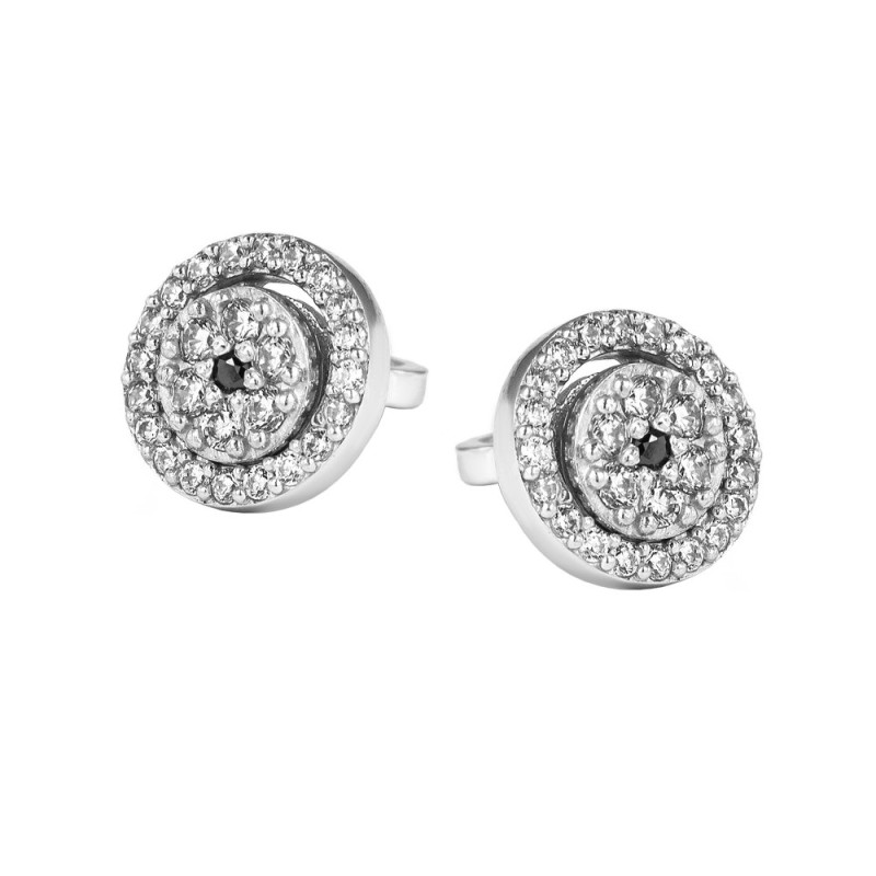 Silver studs with accents cubic Zirconia S045