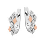 Silver earrings with inlays of gold Twist-10