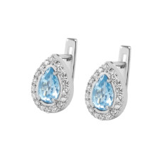 Серебряные серьги с скай топазом 004-3910